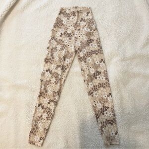 Offline By Aerie ‘Real Me’ Beige Brown Floral 7/8 Leggings size XS
